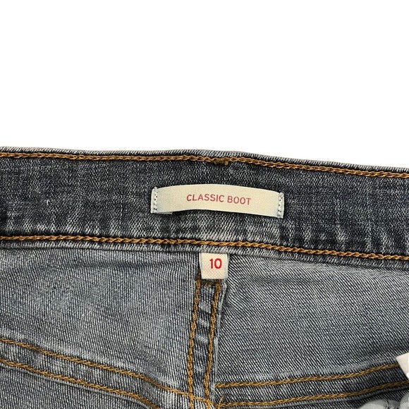 Levi's Classic Boot Blue Mid Rise Denim Jeans Stretch Size 10 - Picture 4 of 6
